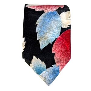 Vintage Wembley Wemlon Tie – Blue Black Cream Geometric – 57" Retro Wash & Wear